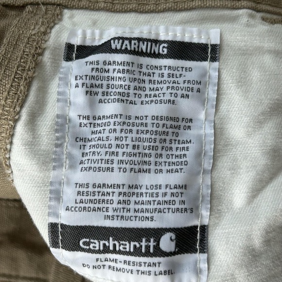 Carhartt FR Pants Mens 32x30 Beige FRB240 Original Fit Flame Resistant Cargo - Picture 7 of 16
